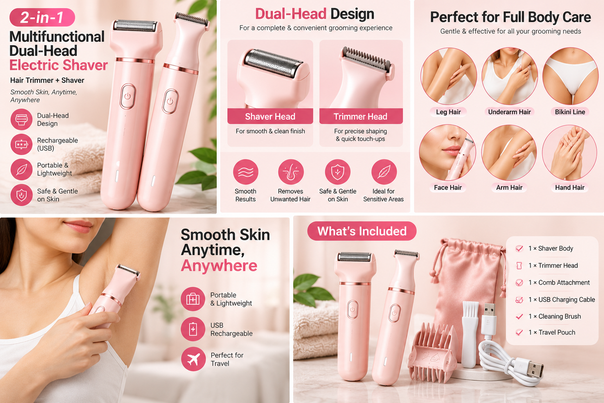 2 In 1 Dual Head Electric Shaver
